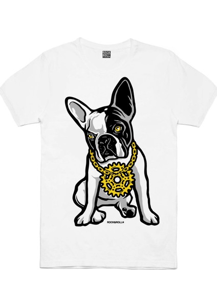 Fransız Rapci Beyaz Kısa Kollu Erkek T-Shirt