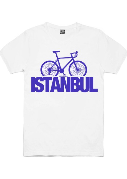 Istanbul Bisiklet Beyaz Kısa Kollu Erkek T-Shirt