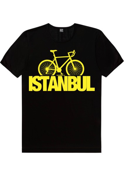 Istanbul Bisiklet Siyah Kısa Kollu Erkek T-Shirt