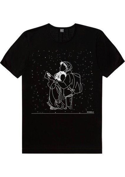 Karlar Düşer Siyah Kısa Kollu Erkek T-Shirt