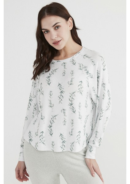 Çok Renkli Mint Flowers Sweatshirt