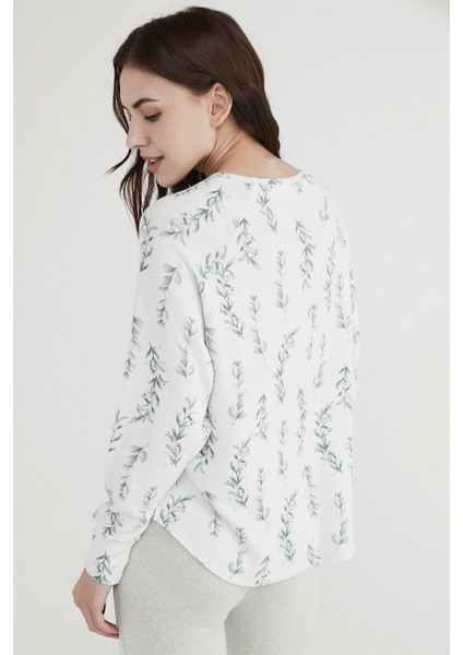 Çok Renkli Mint Flowers Sweatshirt modelleri