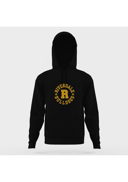Riverdale Riverdale Bulldogs Yazi Siyah Erkek Kapüşonlu Sweatshirt Uzun Kol