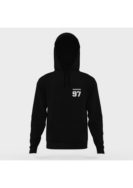 Bts Jungkook 97 Siyah Erkek Kapüşonlu Sweatshirt Uzun Kol