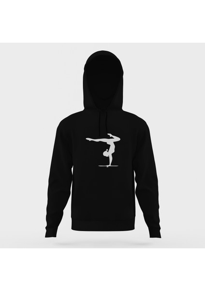 Silhouette Gymnastic Siyah Erkek Kapüşonlu Sweatshirt Uzun Kol