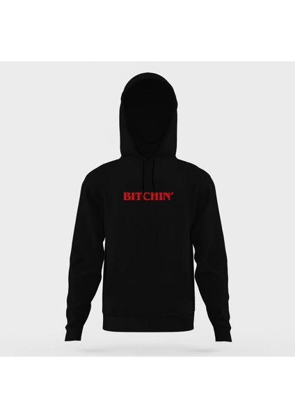 Stanger Things Bitchin' Siyah Erkek Kapüşonlu Sweatshirt Uzun Kol