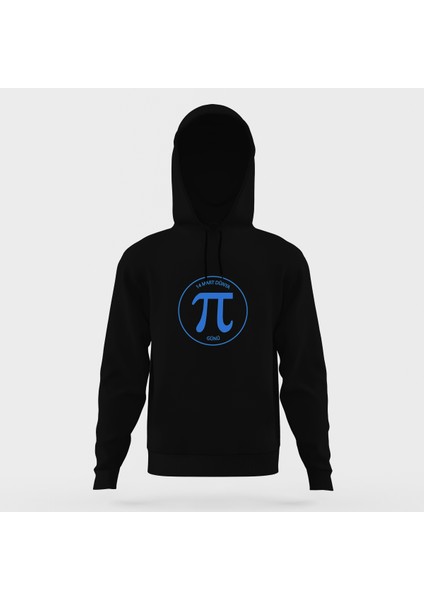 14 Mart Dünya Pi Günü Siyah Erkek Kapüşonlu Sweatshirt Uzun Kol