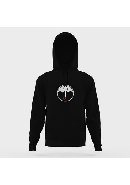 The Umbrella Academy Logo Siyah Erkek Kapüşonlu Sweatshirt Uzun Kol