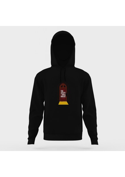 The Haunting Of Hill House Door Siyah Erkek Kapüşonlu Sweatshirt Uzun Kol