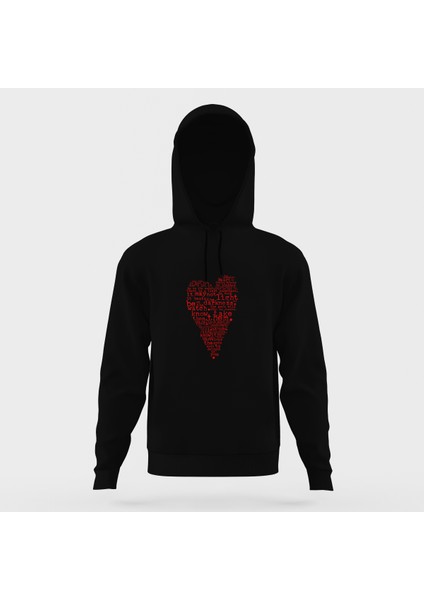 Charles Bukowski Heart Your Life Is Siyah Erkek Kapüşonlu Sweatshirt Uzun Kol