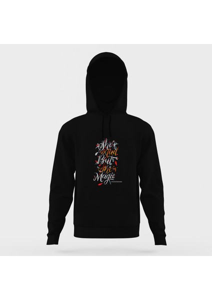 Charles Bukowski Shes Mad But She Siyah Erkek Kapüşonlu Sweatshirt Uzun Kol