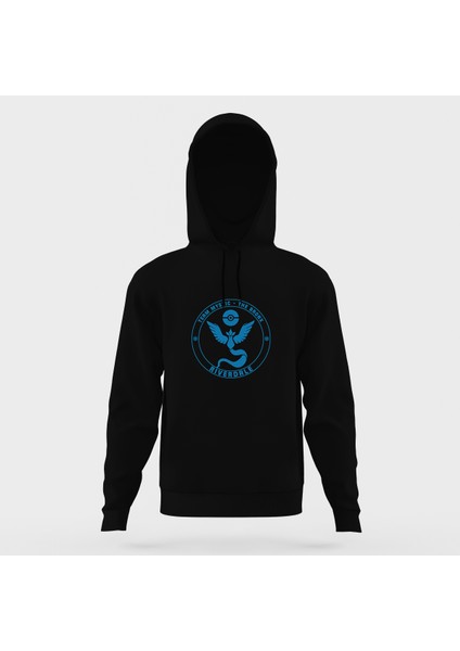 Riverdale Team Mystic Pokemon Go Siyah Erkek Kapüşonlu Sweatshirt Uzun Kol