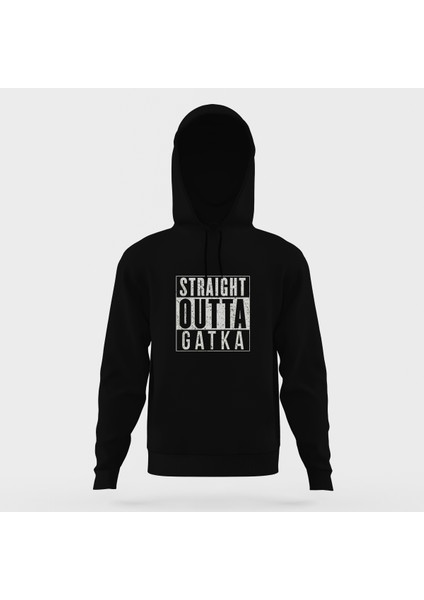 Pubg Pubg Straıght Outta Gatka Siyah Erkek Kapüşonlu Sweatshirt Uzun Kol