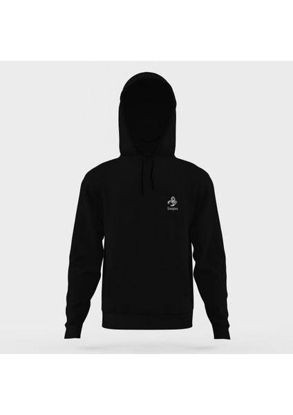 Akrep Burcu Siyah Erkek Kapüşonlu Sweatshirt Uzun Kol