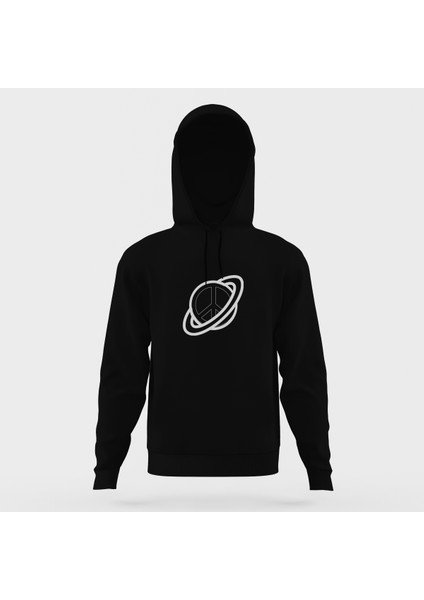 Saturn Computer Icons Planet Clip Art Siyah Erkek Kapüşonlu Sweatshirt Uzun Kol