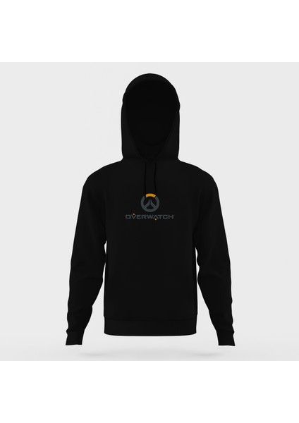 Icons Transparent Emblem Overwatch 2 Siyah Erkek Kapüşonlu Sweatshirt Uzun Kol