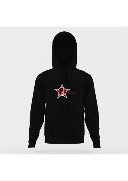 Pearl Jam Logo Siyah Erkek Kapüşonlu Sweatshirt Uzun Kol