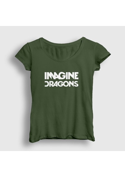 Kadın Haki Logo V2 Imagine Dragons T-Shirt