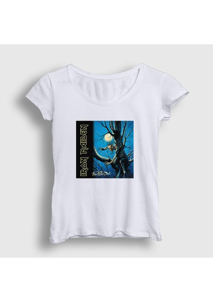 Kadın Beyaz Fear Of The Dark Iron Maiden T-Shirt