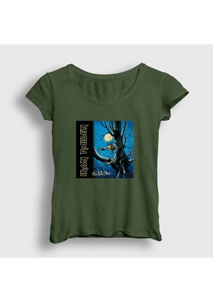 Kadın Haki Fear Of The Dark Iron Maiden T-Shirt