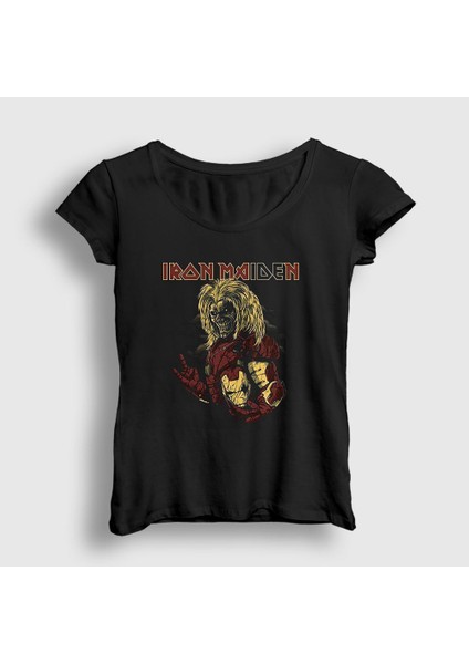 Kadın Siyah Hero Iron Maiden T-Shirt