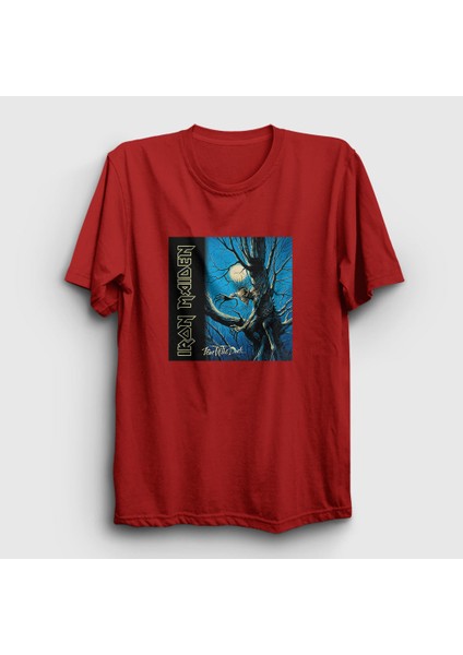 Unisex Kırmızı Fear Of The Dark Iron Maiden T-Shirt