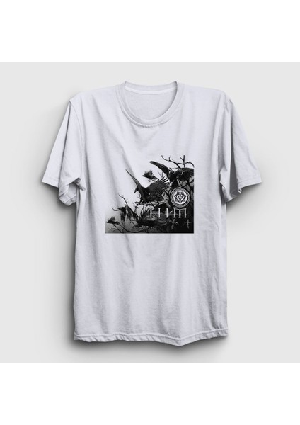 Unisex Beyaz Doom Him T-Shirt