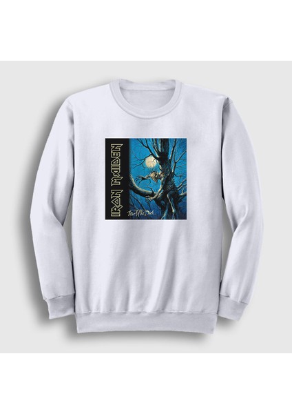 Unisex Beyaz Fear Of The Dark Iron Maiden Sweatshirt