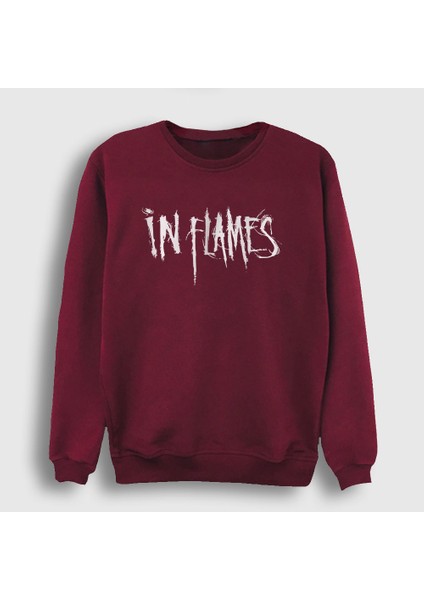 Unisex Bordo Logo V2 In Flames Sweatshirt