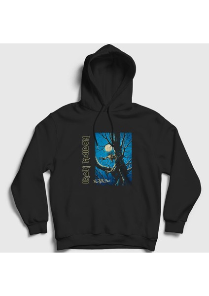 Unisex Siyah Fear Of The Dark Iron Maiden Kapüşonlu Sweatshirt