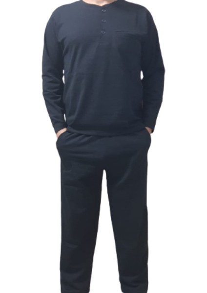Iki Iplik %100 Pamuklu Cepli Erkek Pijama Takımı