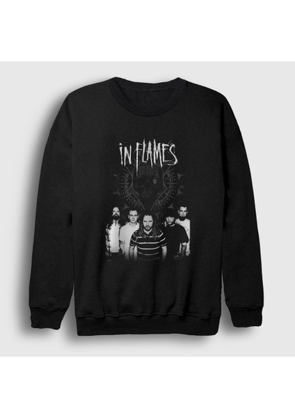 Unisex Siyah Band In Flames Sweatshirt
