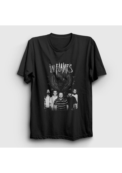 Unisex Siyah Band In Flames T-Shirt
