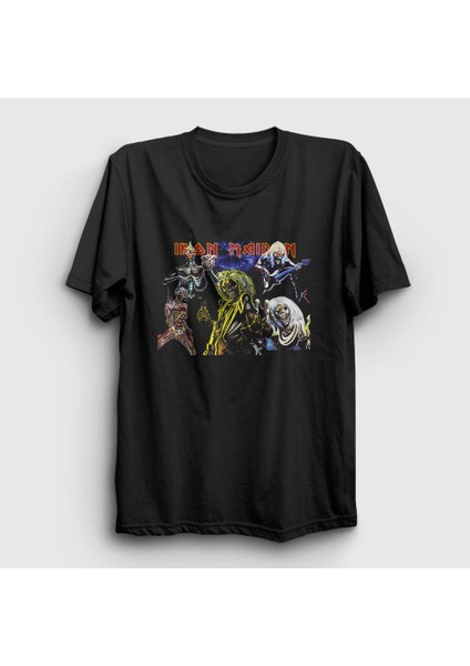 Unisex Siyah Band Iron Maiden T-Shirt