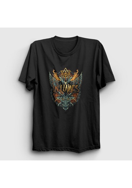 Unisex Siyah Goat In Flames T-Shirt