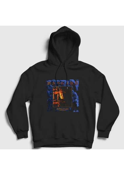 Unisex Siyah Gods Haggard Kapüşonlu Sweatshirt