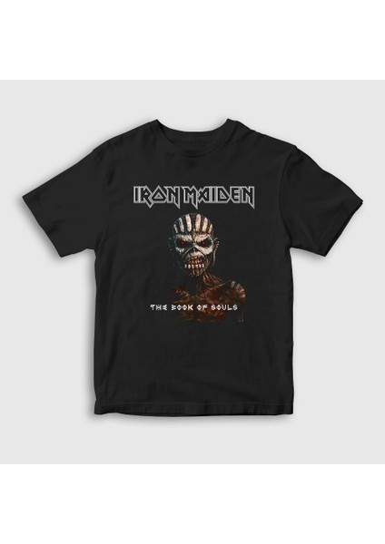 Unisex Çocuk Siyah Souls Iron Maiden T-Shirt