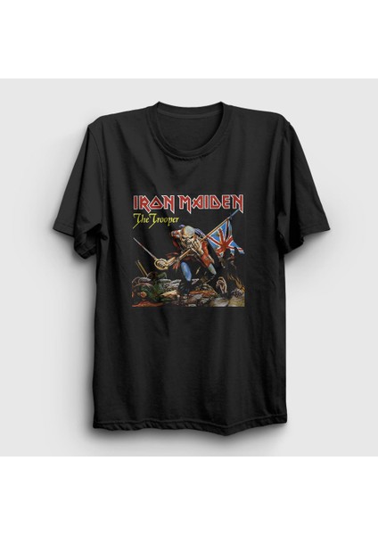 Unisex Siyah Trooper Iron Maiden T-Shirt
