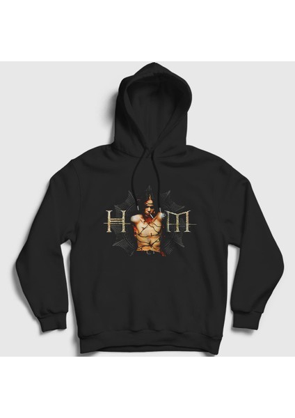 Unisex Siyah Ville Valo Him Kapüşonlu Sweatshirt