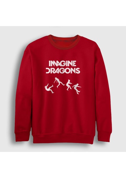 Unisex Kırmızı World Imagine Dragons Sweatshirt