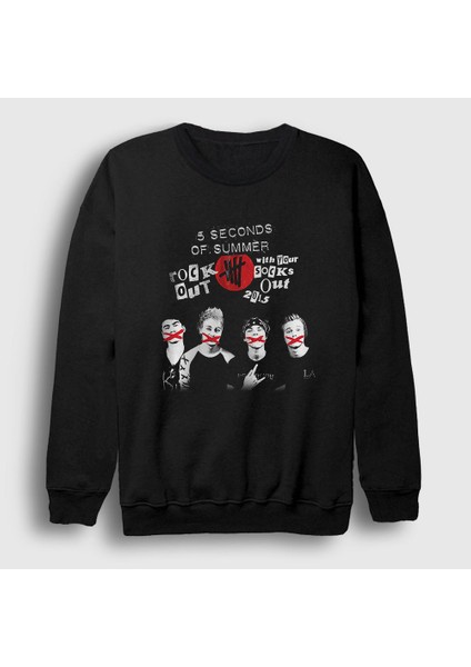 Unisex Siyah XXXX 5 Seconds Of Summer Sweatshirt