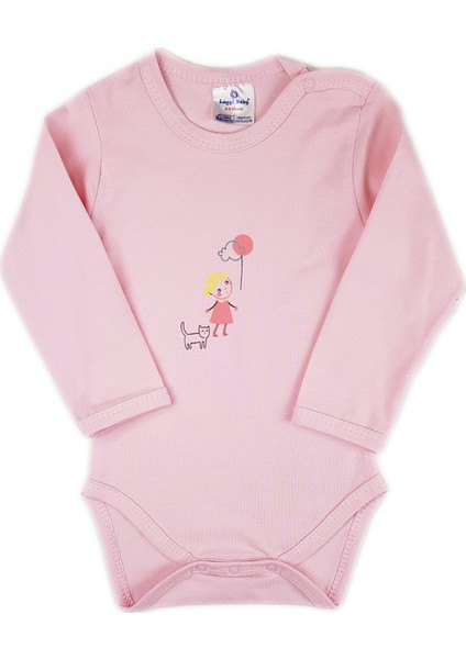 Kız Balon Pembe Uzun Kollu Body (Zıbın) LG-6020