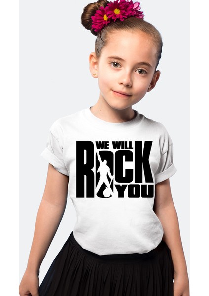 Just Rock You Beyaz Kısa Kollu Kız Erkek Uniseks Çocuk Tişört