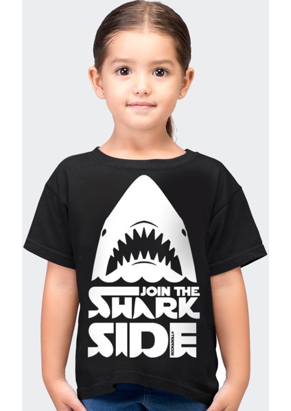 Köpekbalığı Savaşları Siyah Kısa Kollu Kız Erkek Uniseks Çocuk T-Shirt