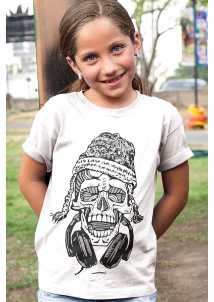 Nepalli Kurukafa Beyaz Kısa Kollu Kız Erkek Uniseks Çocuk T-Shirt