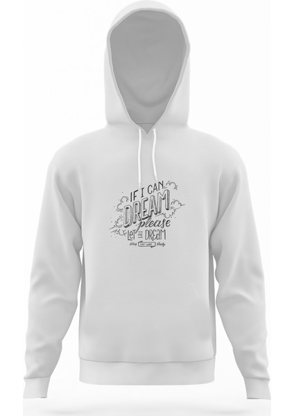 Elvis Presley If I Can Dream Beyaz Erkek Kapüşonlu Sweatshirt Uzun Kol