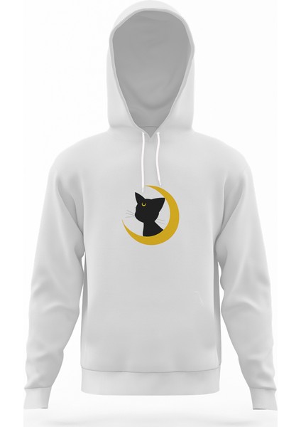 Silhouette Luna Beyaz Erkek Kapüşonlu Sweatshirt Uzun Kol