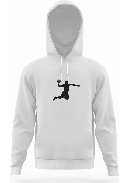 Silhouette Birds Of Prey Beyaz Erkek Kapüşonlu Sweatshirt Uzun Kol