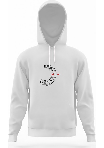 Photography Shoot Manual Beyaz Erkek Kapüşonlu Sweatshirt Uzun Kol