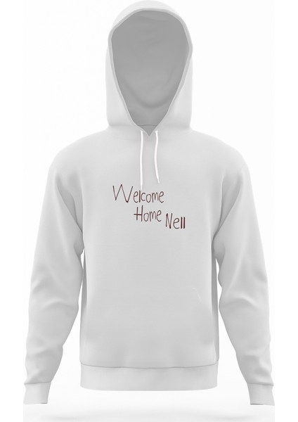The Haunting Of Hill House Welcome Home Nell Beyaz Erkek Kapüşonlu Sweatshirt Uzun Kol